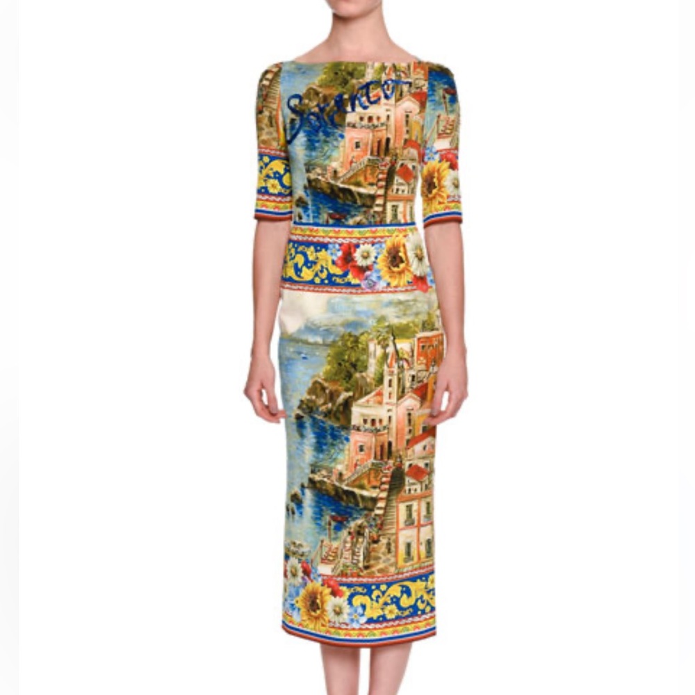 Italian motives dress 🍕🌻🌺🌸